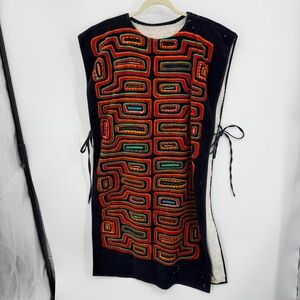 VTG 1970s Hilasal Beach Towel poncho Colorful Tribal El Salvador Cotton